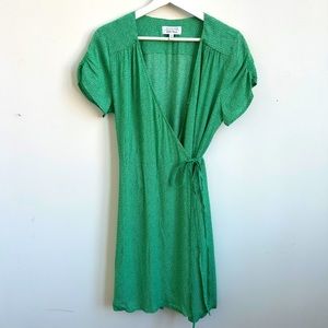 & Other Stories Green Mini Wrap Dress